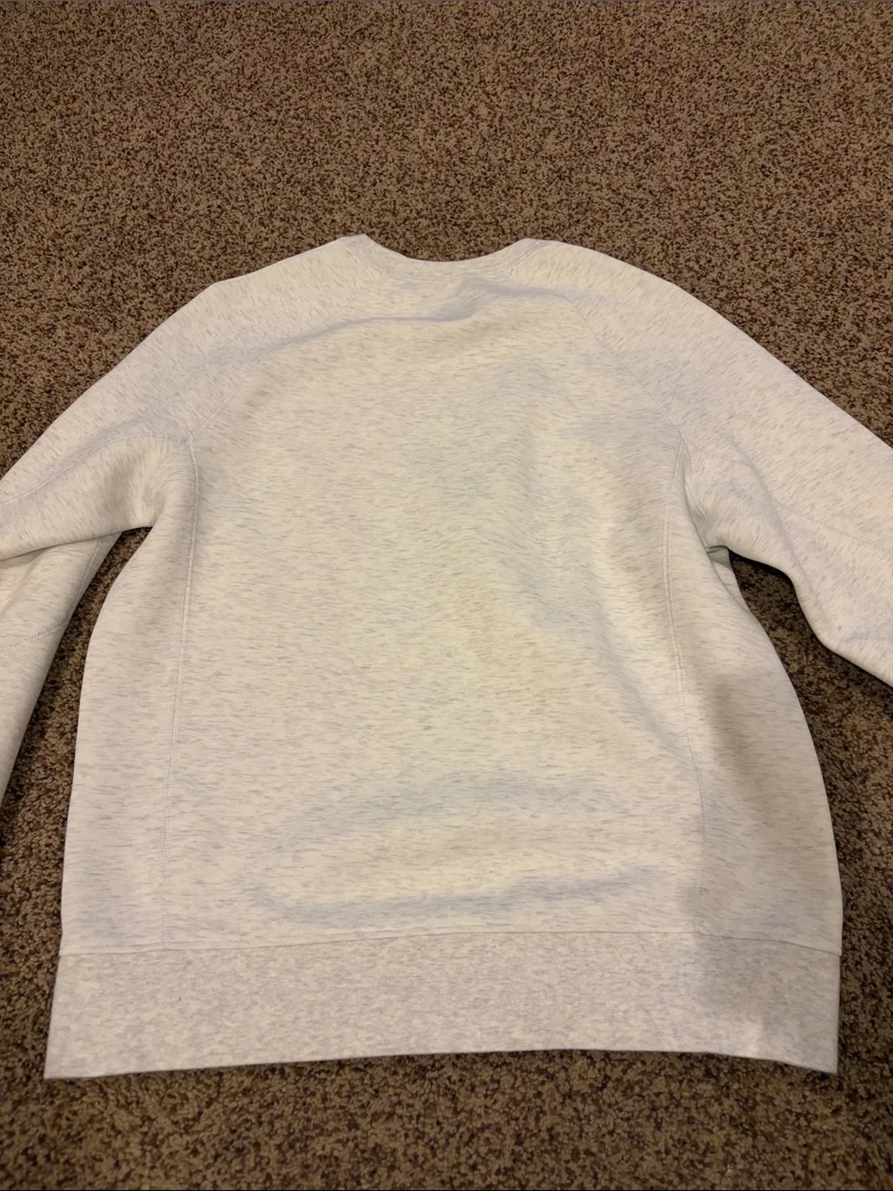 Nike Tech Men's Heather Light Gray Crewneck Sweatshirt with Black Logo